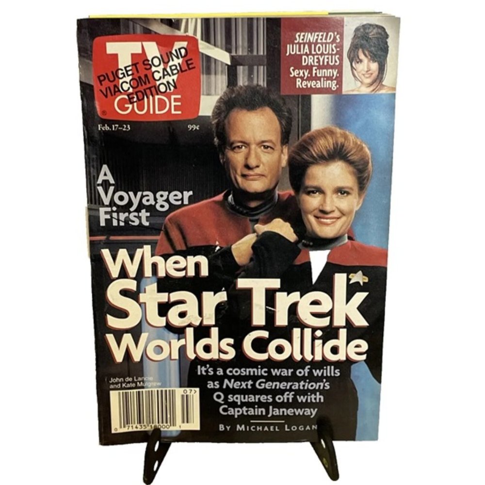 TV Guide Star Trek A Voyager First Worlds Collide February 17-23 1996 Puget Sou